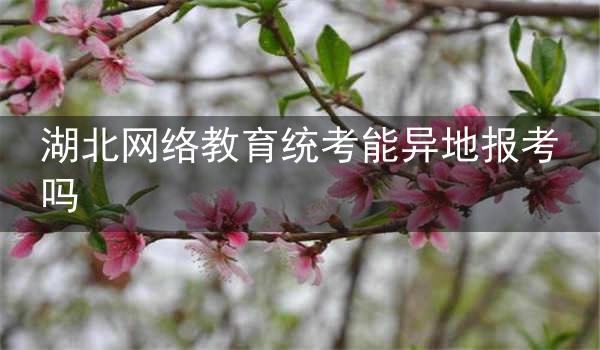 湖北网络教育统考能异地报考吗