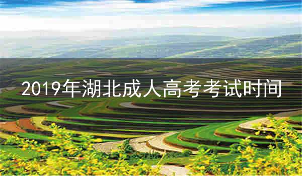 2019年湖北成人高考考试时间