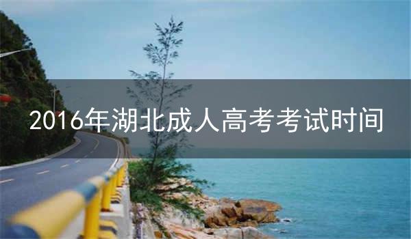 2016年湖北成人高考考试时间