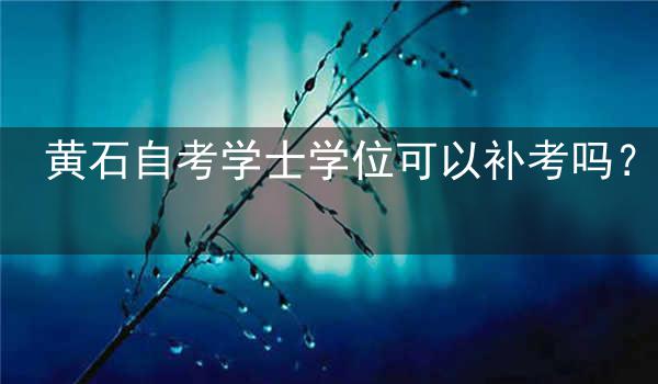黄石自考学士学位可以补考吗?