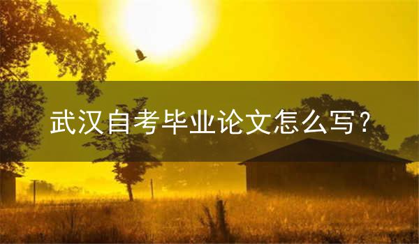 武汉自考毕业论文怎么写?