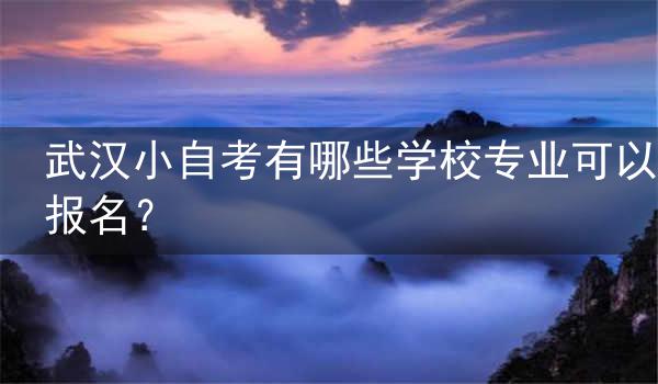 武汉小自考有哪些学校专业可以报名?