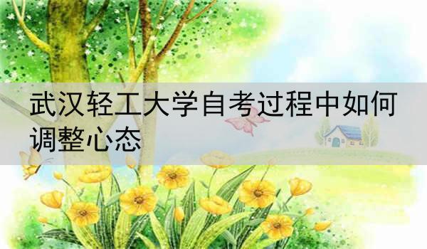 武汉轻工大学自考过程中如何调整心态