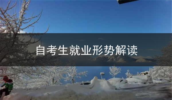 自考生就业形势解读
