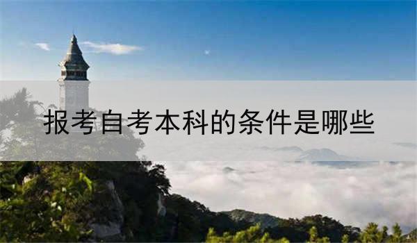 报考自考本科的条件是哪些