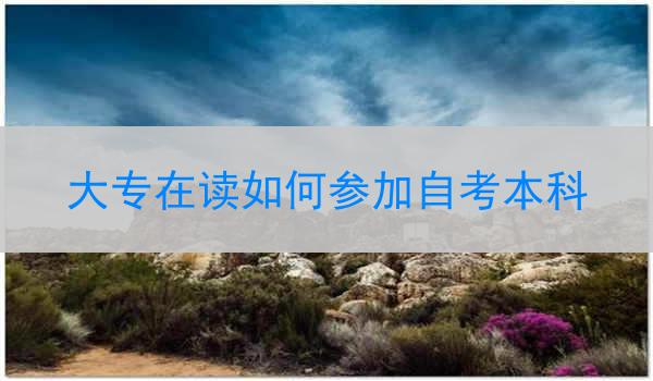 大专在读如何参加自考本科