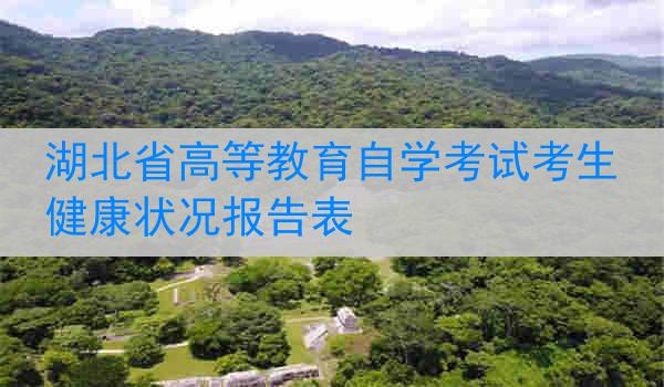 湖北省高等教育自学考试考生健康状况报告表