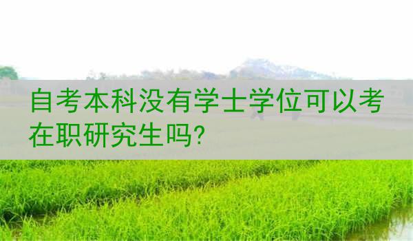 自考本科没有学士学位可以考在职研究生吗?