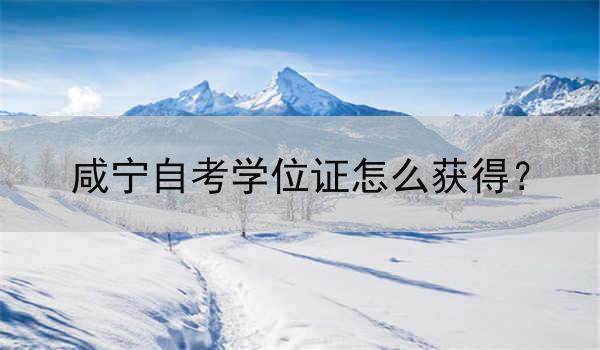 咸宁自考学位证怎么获得？