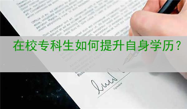 在校专科生如何提升自身学历？