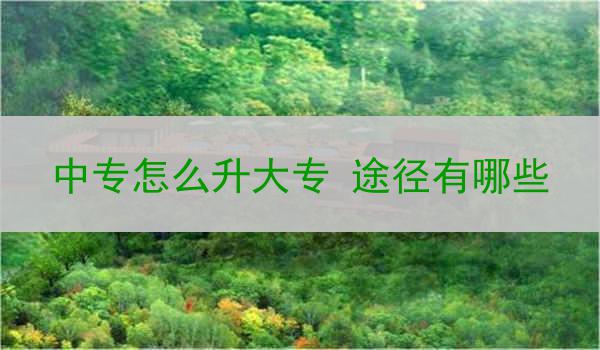中专怎么升大专 途径有哪些