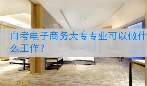 自考电子商务大专专业可以做什么工作？