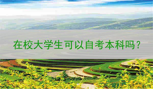 在校大学生可以自考本科吗？