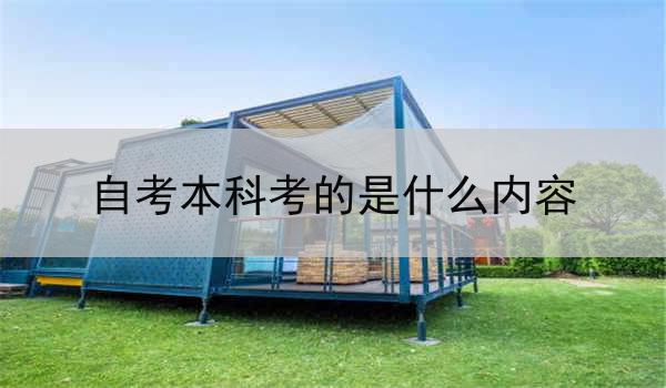 自考本科考的是什么内容
