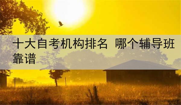 十大自考机构排名 哪个辅导班靠谱