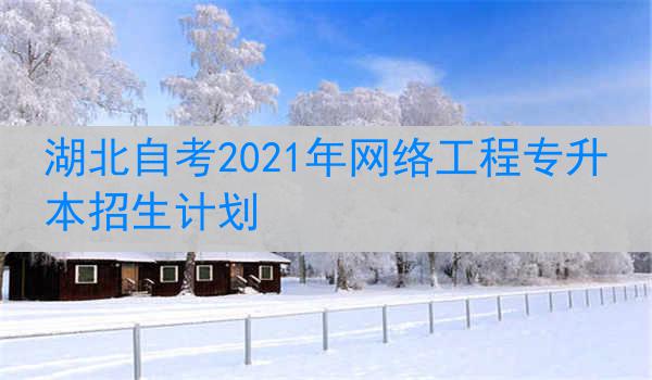 湖北自考2021年网络工程专升本招生计划