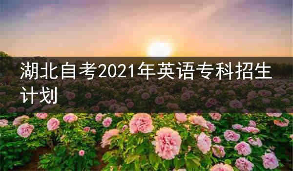 湖北自考2021年英语专科招生计划