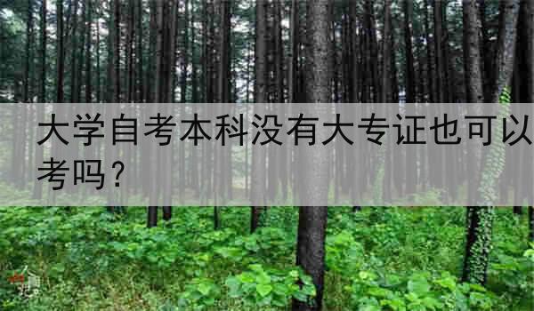 大学自考本科没有大专证也可以考吗？