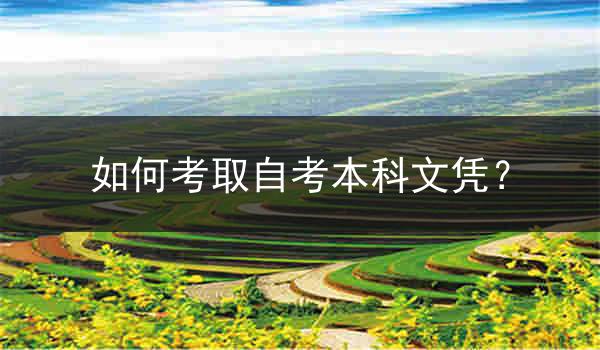 如何考取自考本科文凭？