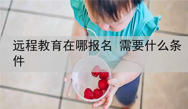 远程教育在哪报名 需要什么条件
