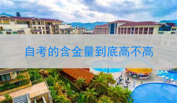 自考的含金量到底高不高