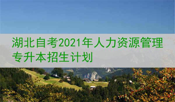 湖北自考2021年人力资源管理专升本招生计划