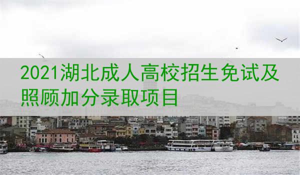 2021湖北成人高校招生免试及照顾加分录取项目