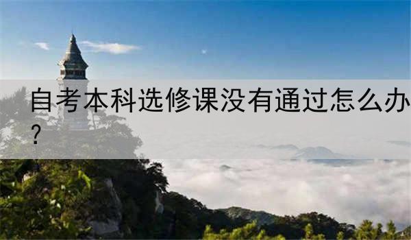 自考本科选修课没有通过怎么办？