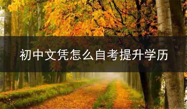 初中文凭怎么自考提升学历