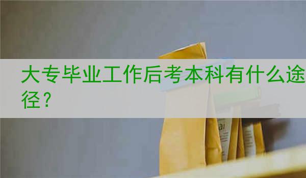 大专毕业工作后考本科有什么途径？