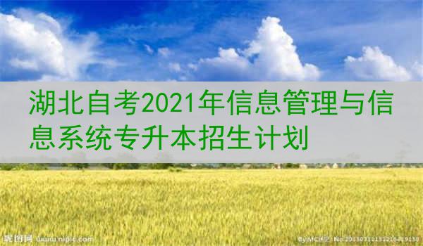 湖北自考2021年信息管理与信息系统专升本招生计划
