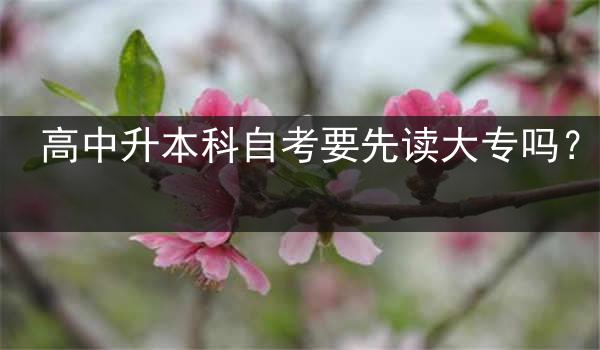 高中升本科自考要先读大专吗？