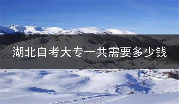 湖北自考大专一共需要多少钱