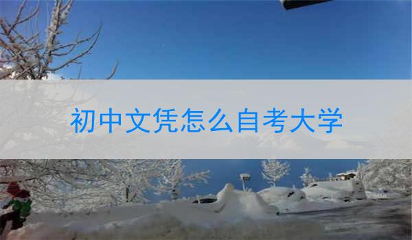 初中文凭怎么自考大学