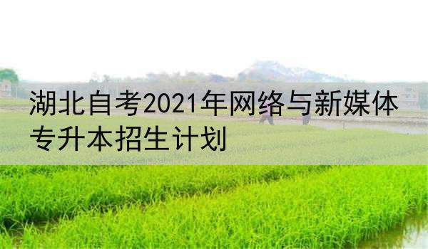 湖北自考2021年网络与新媒体专升本招生计划