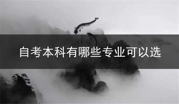 自考本科有哪些专业可以选