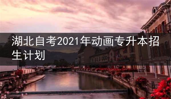 湖北自考2021年动画专升本招生计划