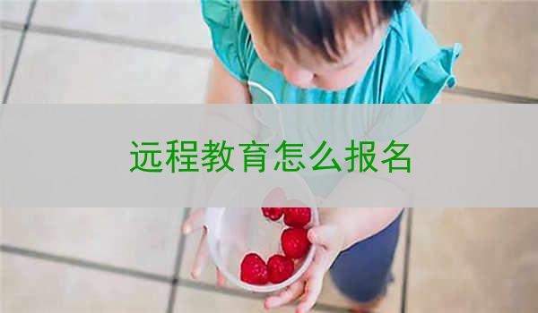 远程教育怎么报名