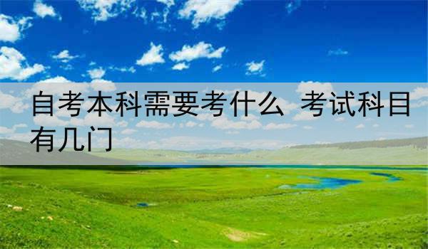 自考本科需要考什么 考试科目有几门