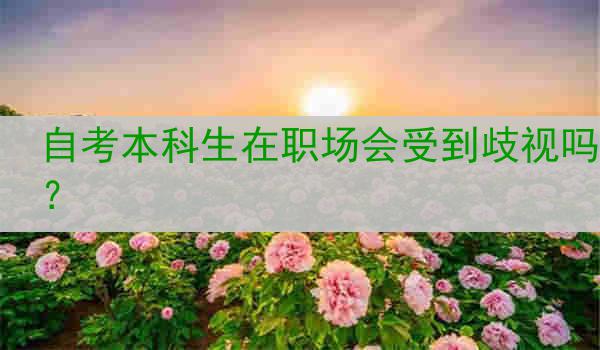 自考本科生在职场会受到歧视吗？