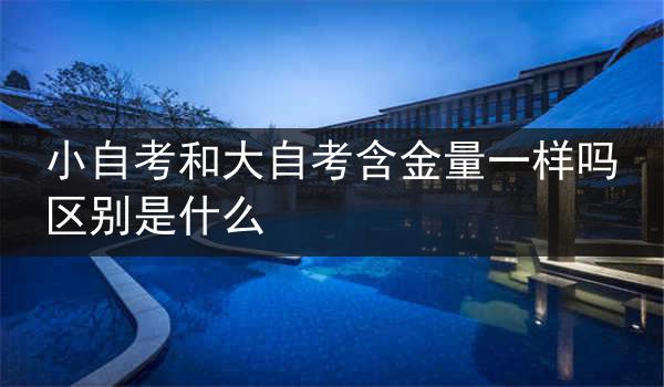 小自考和大自考含金量一样吗 区别是什么