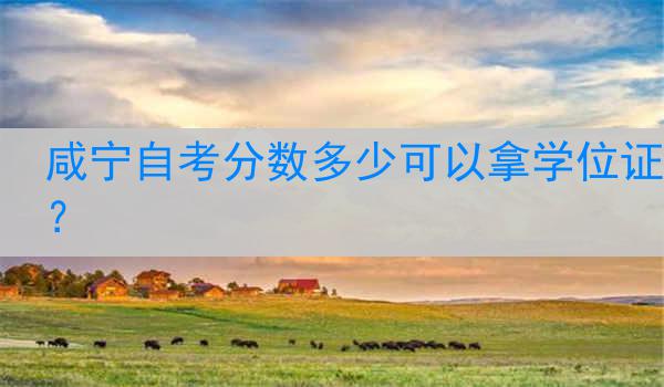 咸宁自考分数多少可以拿学位证？