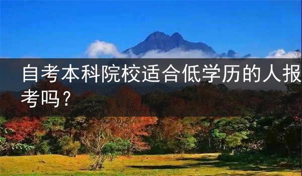 自考本科院校适合低学历的人报考吗？
