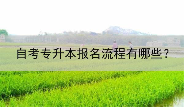 自考专升本报名流程有哪些？