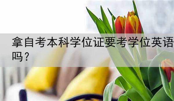 拿自考本科学位证要考学位英语吗？