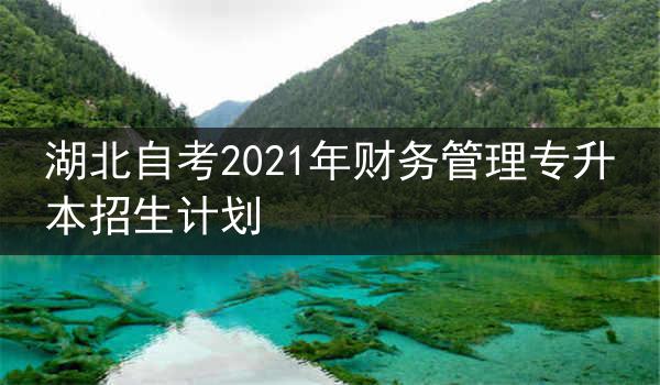 湖北自考2021年财务管理专升本招生计划