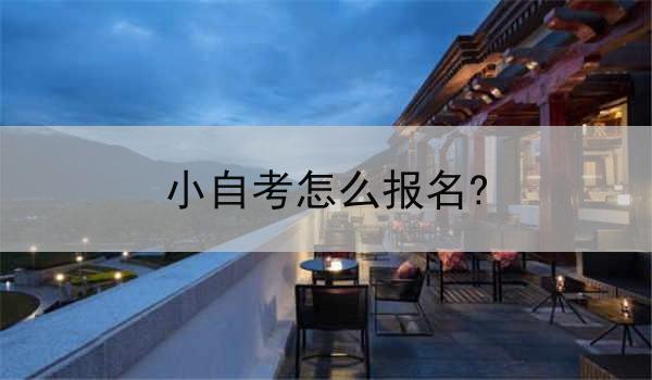 小自考怎么报名?