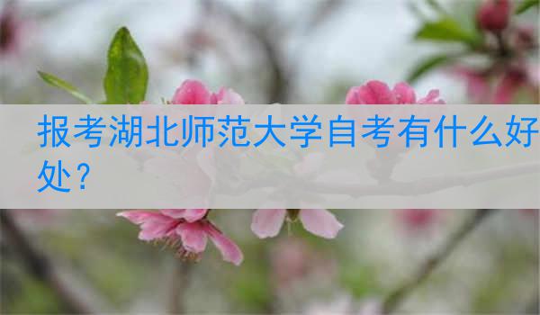 报考湖北师范大学自考有什么好处？