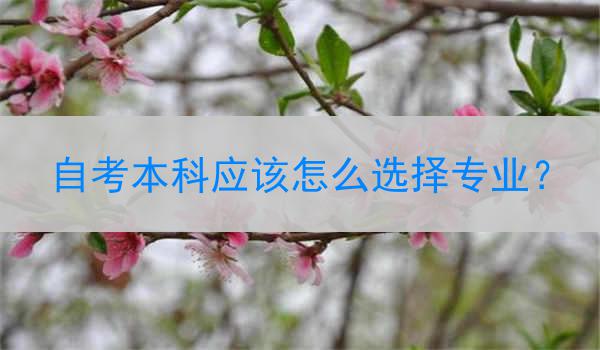 自考本科应该怎么选择专业？