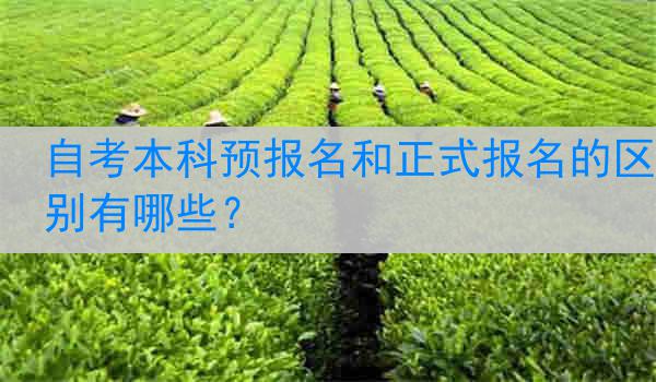 自考本科预报名和正式报名的区别有哪些？